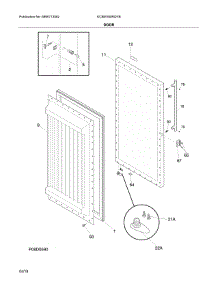 Door parts for Kelvinator Upright Freezer KCBM180RQYB from AppliancePartsPros.com