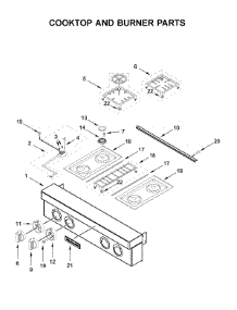 Cooktop And Burner Parts parts for Kitchenaid Gas Cooktop KCGC500JSS00 from AppliancePartsPros.com