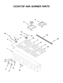 Cooktop And Burner Parts parts for Kitchenaid Gas Cooktop KCGC506JSS00 from AppliancePartsPros.com