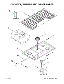 Cooktop, Burner And Grate Parts parts for Kitchenaid Gas Cooktop KCGS356ESS05 from AppliancePartsPros.com