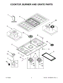Cooktop, Burner And Grate Parts parts for Kitchenaid Gas Cooktop KCGS950ESS05 from AppliancePartsPros.com