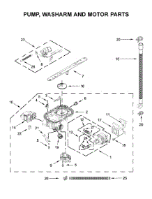 Pump, Washarm And Motor Parts parts for Kitchenaid Dishwasher KDFE104KBL0 from AppliancePartsPros.com