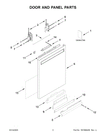 Door And Panel Parts parts for Kitchenaid Dishwasher KDFE104KPS1 from AppliancePartsPros.com