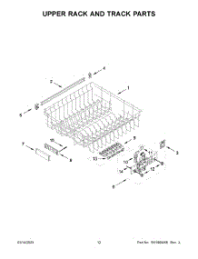 Upper Rack And Track Parts parts for Kitchenaid Dishwasher KDFE104KPS1 from AppliancePartsPros.com