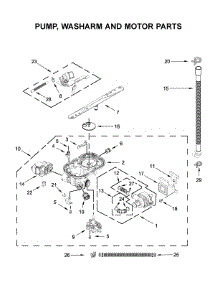 Pump, Washarm And Motor Parts parts for Kitchenaid Dishwasher KDFE204KBS0 from AppliancePartsPros.com