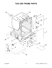 Tub And Frame Parts parts for Kitchenaid Dishwasher KDFE204KWH1 from AppliancePartsPros.com