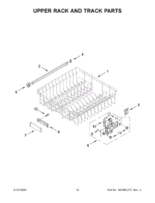 Upper Rack And Track Parts parts for Kitchenaid Dishwasher KDFE204KWH1 from AppliancePartsPros.com