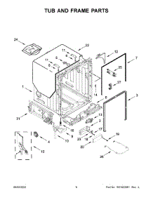 Tub And Frame Parts parts for Kitchenaid Dishwasher KDFM404KBS1 from AppliancePartsPros.com