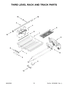 Third Level Rack And Track Parts parts for Kitchenaid Dishwasher KDFM404KBS1 from AppliancePartsPros.com