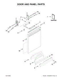 Door And Panel Parts parts for Kitchenaid Dishwasher KDFM404KPS0 from AppliancePartsPros.com