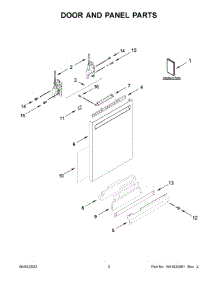 Door And Panel Parts parts for Kitchenaid Dishwasher KDFM404KPS1 from AppliancePartsPros.com