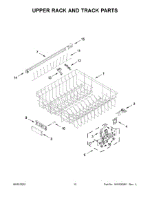 Upper Rack And Track Parts parts for Kitchenaid Dishwasher KDFM404KPS1 from AppliancePartsPros.com