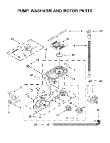 Pump, Washarm And Motor Parts parts for Kitchenaid Dishwasher KDPM604KBS0 from AppliancePartsPros.com