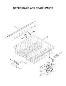 Upper Rack And Track Parts parts for Kitchenaid Dishwasher KDPM604KBS0 from AppliancePartsPros.com