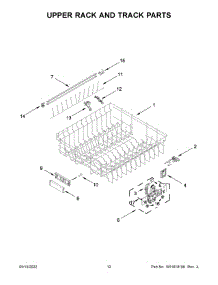 Upper Rack And Track Parts parts for Kitchenaid Dishwasher KDPM604KBS1 from AppliancePartsPros.com
