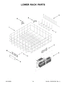 Lower Rack Parts parts for Kitchenaid Dishwasher KDPM604KBS1 from AppliancePartsPros.com