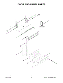 Door And Panel Parts parts for Kitchenaid Dishwasher KDPM604KPS1 from AppliancePartsPros.com