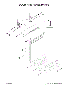 Door And Panel Parts parts for Kitchenaid Dishwasher KDPM704KPS0 from AppliancePartsPros.com
