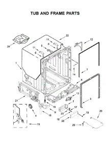 Tub And Frame Parts parts for Kitchenaid Dishwasher KDPM704KPS0 from AppliancePartsPros.com