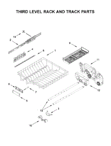 Third Level Rack And Track Parts parts for Kitchenaid Dishwasher KDPM704KPS0 from AppliancePartsPros.com