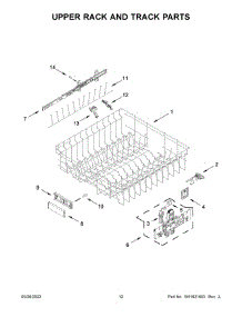 Upper Rack And Track Parts parts for Kitchenaid Dishwasher KDPM704KPS1 from AppliancePartsPros.com