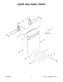 Door And Panel Parts parts for Kitchenaid Dishwasher KDPM704KPS2 from AppliancePartsPros.com