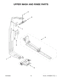 Upper Wash And Rinse Parts parts for Kitchenaid Dishwasher KDPM704KPS2 from AppliancePartsPros.com
