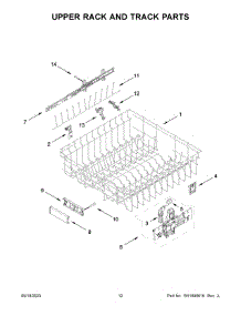Upper Rack And Track Parts parts for Kitchenaid Dishwasher KDPM704KPS2 from AppliancePartsPros.com
