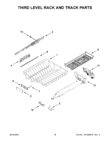 Third Level Rack And Track Parts parts for Kitchenaid Dishwasher KDPM704KPS2 from AppliancePartsPros.com
