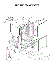 Tub And Frame Parts parts for Kitchenaid Dishwasher KDPM804KBS0 from AppliancePartsPros.com
