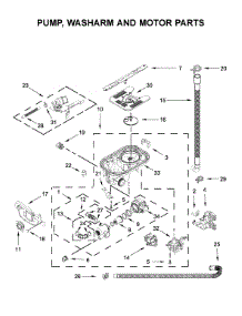 Pump, Washarm And Motor Parts parts for Kitchenaid Dishwasher KDPM804KBS0 from AppliancePartsPros.com