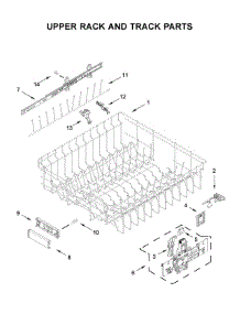 Upper Rack And Track Parts parts for Kitchenaid Dishwasher KDPM804KBS0 from AppliancePartsPros.com