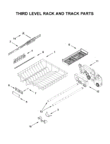 Third Level Rack And Track Parts parts for Kitchenaid Dishwasher KDPM804KBS0 from AppliancePartsPros.com