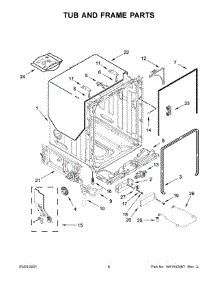 Tub And Frame Parts parts for Kitchenaid Dishwasher KDTE104KPS0 from AppliancePartsPros.com