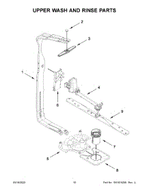Upper Wash And Rinse Parts parts for Kitchenaid Dishwasher KDTE104KPS1 from AppliancePartsPros.com