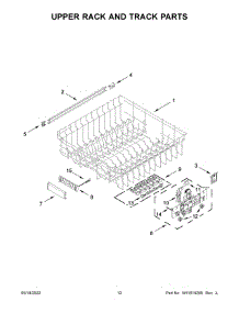 Upper Rack And Track Parts parts for Kitchenaid Dishwasher KDTE104KPS1 from AppliancePartsPros.com