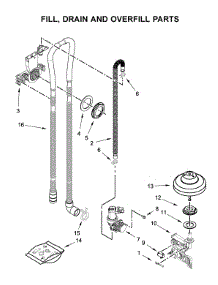 Fill, Drain And Overfill Parts parts for Kitchenaid Dishwasher KDTE204GPS1 from AppliancePartsPros.com