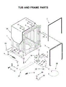 Tub And Frame Parts parts for Kitchenaid Dishwasher KDTE204GPS1 from AppliancePartsPros.com