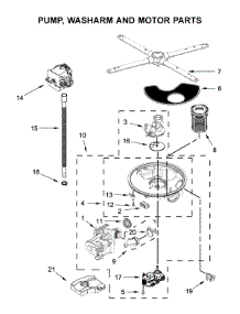 Pump, Washarm And Motor Parts parts for Kitchenaid Dishwasher KDTE204GPS1 from AppliancePartsPros.com