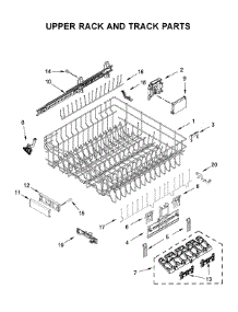 Upper Rack And Track Parts parts for Kitchenaid Dishwasher KDTE204GPS1 from AppliancePartsPros.com