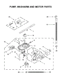 Pump, Washarm And Motor Parts parts for Kitchenaid Dishwasher KDTE204KBL0 from AppliancePartsPros.com