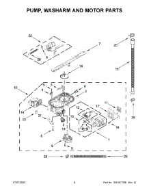 Pump, Washarm And Motor Parts parts for Kitchenaid Dishwasher KDTE204KBL1 from AppliancePartsPros.com