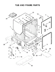 Tub And Frame Parts parts for Kitchenaid Dishwasher KDTE204KWH0 from AppliancePartsPros.com