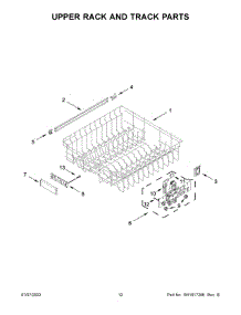 Upper Rack And Track Parts parts for Kitchenaid Dishwasher KDTE204KWH1 from AppliancePartsPros.com