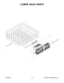 Lower Rack Parts parts for Kitchenaid Dishwasher KDTE204KWH1 from AppliancePartsPros.com