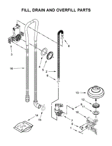 Fill, Drain And Overfill Parts parts for Kitchenaid Dishwasher KDTE234GBL1 from AppliancePartsPros.com