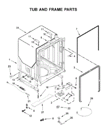 Tub And Frame Parts parts for Kitchenaid Dishwasher KDTE234GBS1 from AppliancePartsPros.com