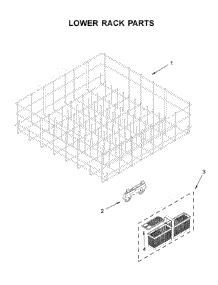 Lower Rack Parts parts for Kitchenaid Dishwasher KDTE234GWH1 from AppliancePartsPros.com