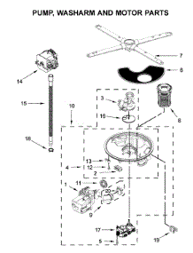 Pump, Washarm And Motor Parts parts for Kitchenaid Dishwasher KDTE304GPS1 from AppliancePartsPros.com
