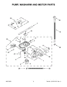 Pump, Washarm And Motor Parts parts for Kitchenaid Dishwasher KDTE304LPA0 from AppliancePartsPros.com